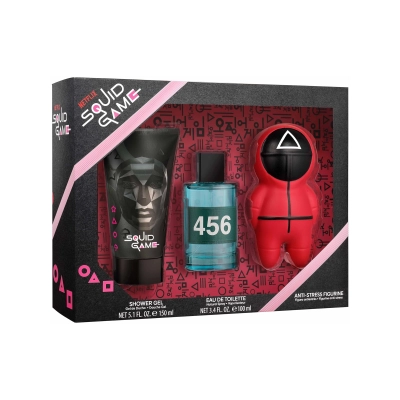 Netflix Squid Game poklon set edt 100 ml + gel za tuširanje 150 ml + antistres igračka